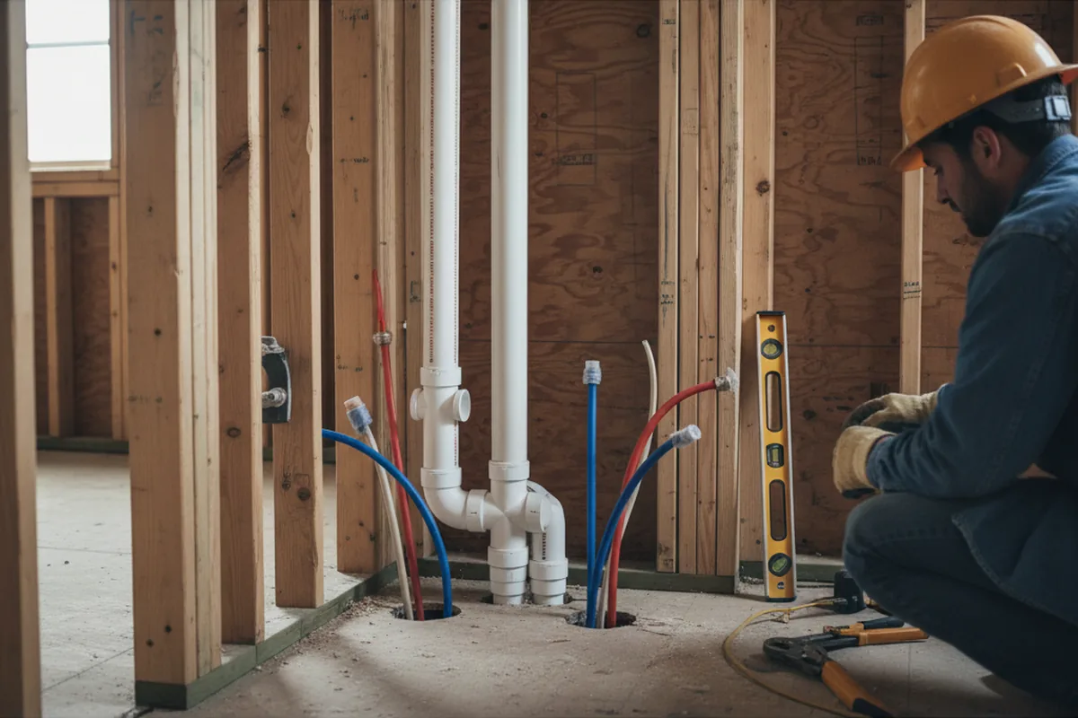 Drain and supply rough-in during Leak Detection in Pleasant Plain